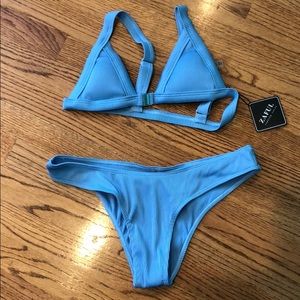 COPY - ZAFUL Ribbed Front Closure Bikini Set